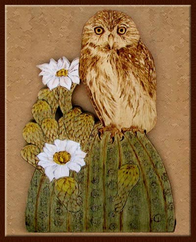 Ridgway's Pigmy Owl tanja sova pyrography